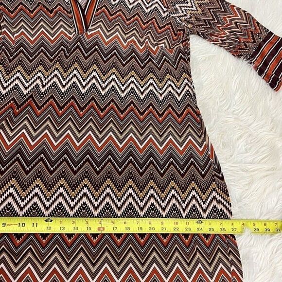 Mlle Gabrielle Womens Shift Retro Zig Zag Midi Dress Women Plus Size 3X Chevron - Picture 5 of 12